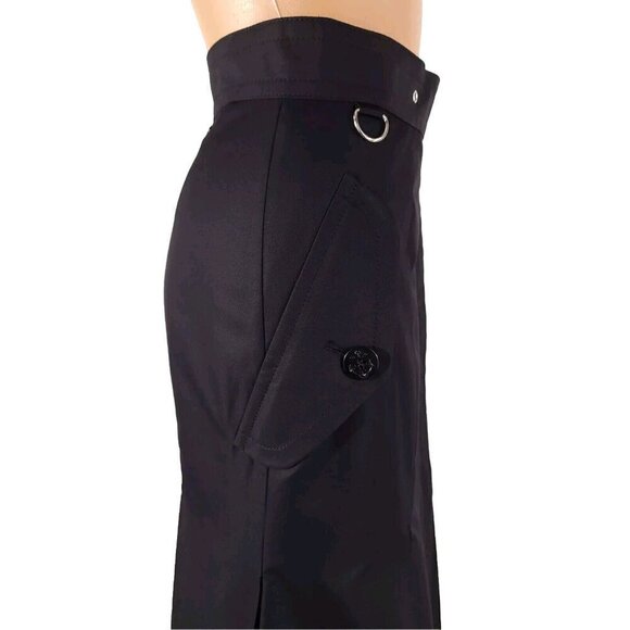 Sacai Cotton Gabardine Pleated Skirt Japan 1 US 6 Black Defect New - Picture 5 of 16